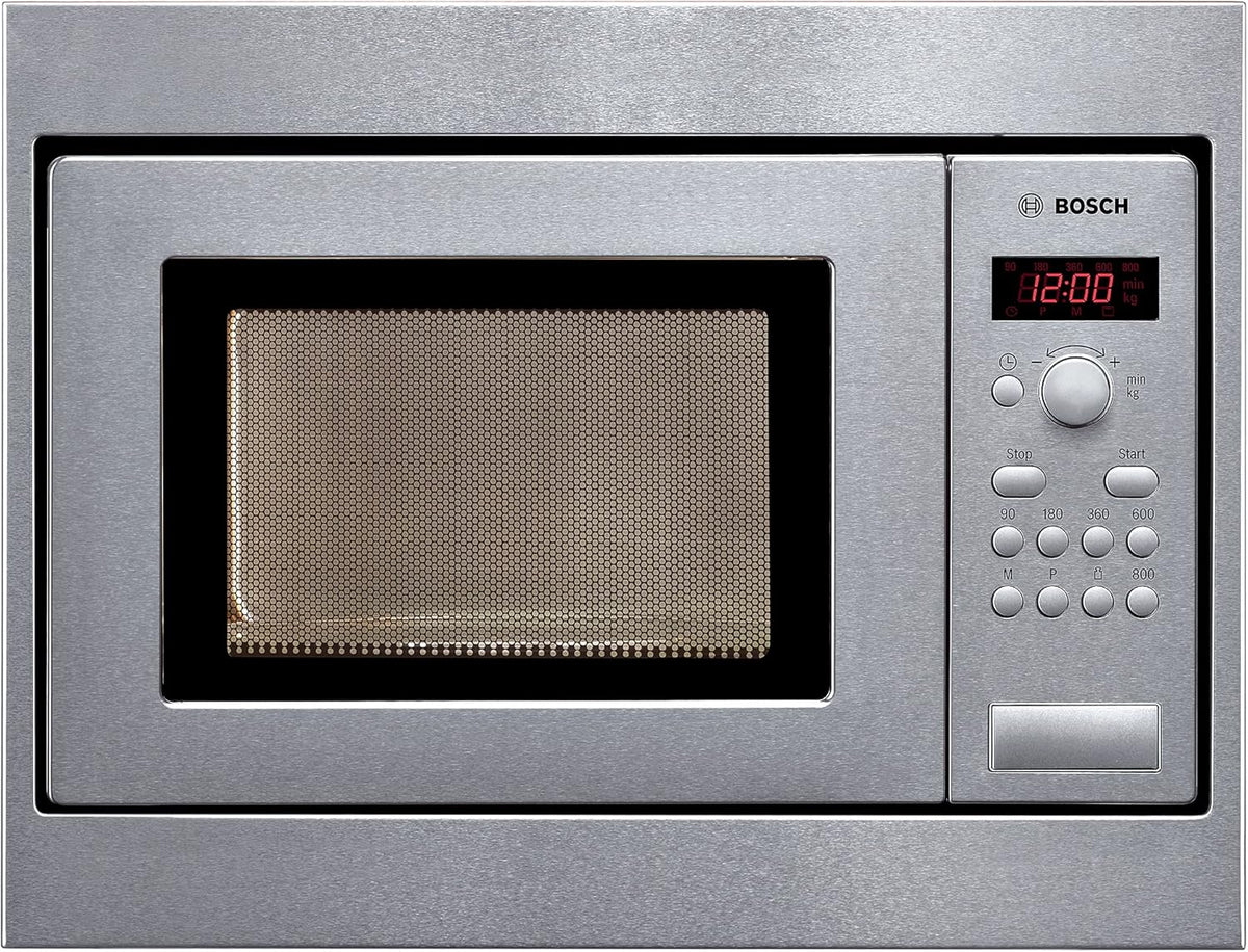 Bosch BFR634GS1 Serie 8 Einbau-Mikrowelle, Türanschlag Rechts, AutoPilot 7 Automatikprogramme, Reinigungsunterstützung, TFT-Touchdisplay, LED-Beleuchtung gleichmäßige Ausleuchtung, 38 x 60 cm, 900 W