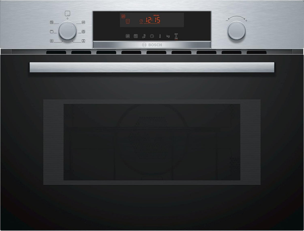 Bosch BFR634GS1 Serie 8 Einbau-Mikrowelle, Türanschlag Rechts, AutoPilot 7 Automatikprogramme, Reinigungsunterstützung, TFT-Touchdisplay, LED-Beleuchtung gleichmäßige Ausleuchtung, 38 x 60 cm, 900 W