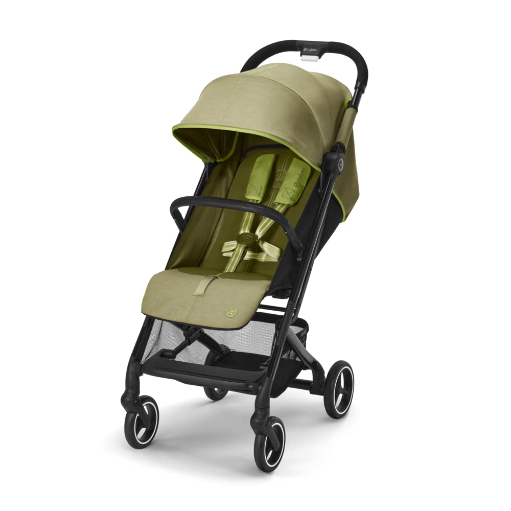 Cybex Gold Kinderwagen Beezy mit One-Pull Harness, Ab Geburt bis ca. 4 Jahre (max. 22 kg), Kompakt und ergonomisch, Magic Black (Schwarz mit schwarzem Rahmen)