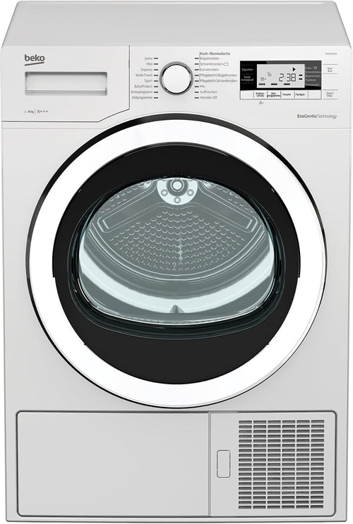 Beko B5T4824IF bPRO 500 Wäschetrockner, 8 kg, Frontlader Wärmepumpentrockner, allergikergeeignet, 15 Programme, Dampffunktion, Knitterschutz, Silent-Programm, AquaWave Schontrommel, Weiß