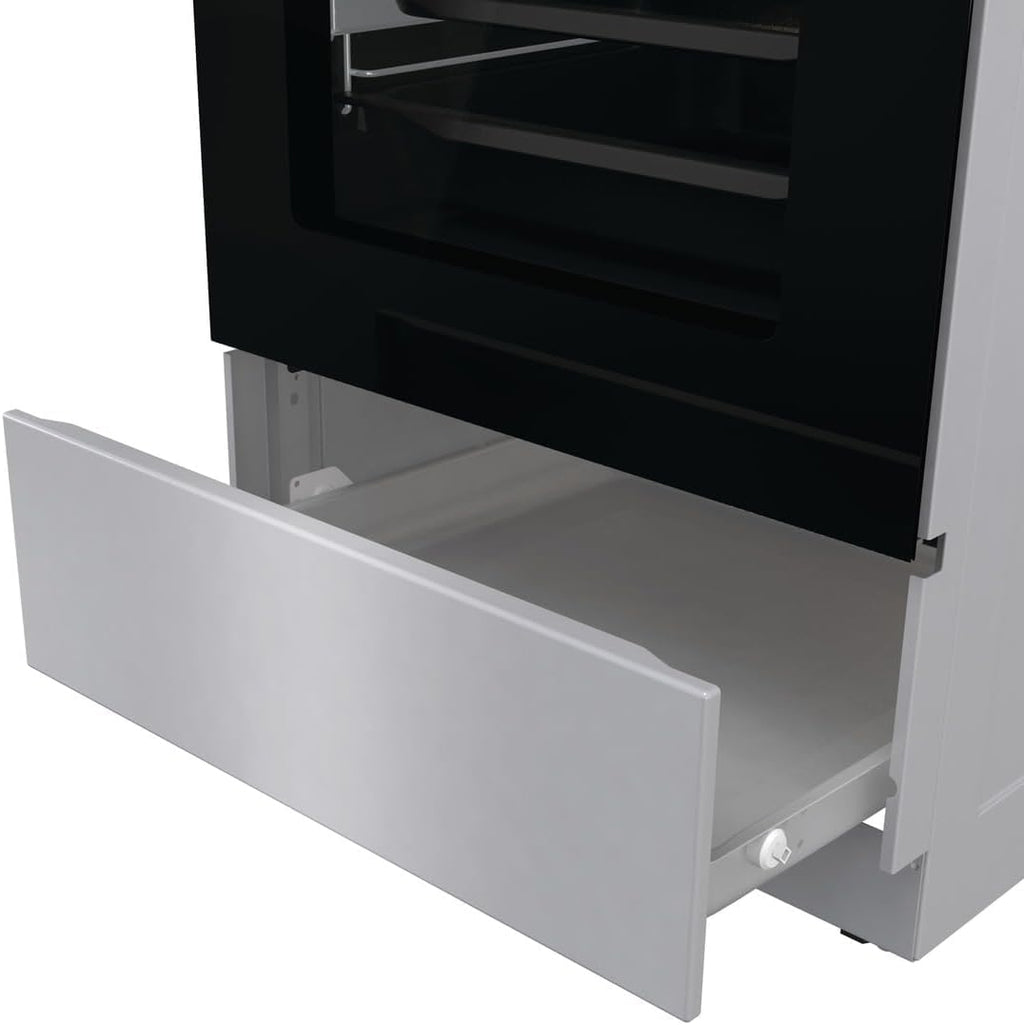 Gorenje GEIT5C61SPG Standherd mit Induktionskochfeld, 50 cm, 70 Liter,Silber, PerfectGrill, AirFry, FrozenBake, Pizza Mode 300°C, AquaClean, Made in Europe, inox
