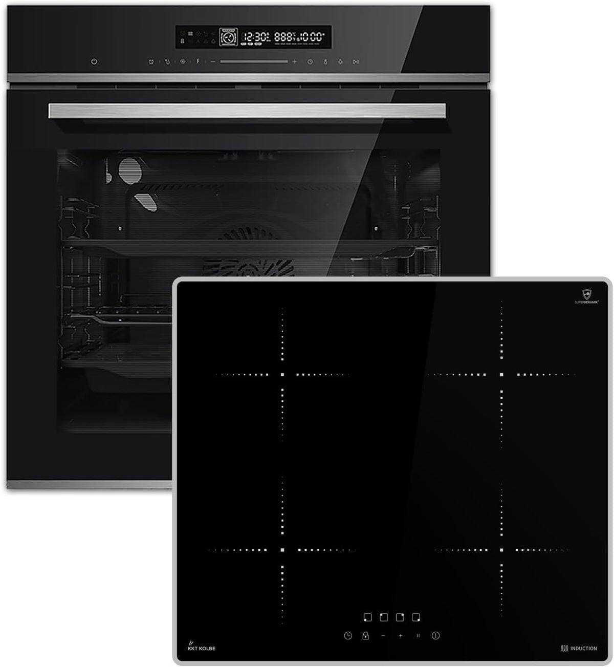 Autarkes Herdset: 60cm Einbaubackofen EB8017ED | 59cm Induktionskochfeld IH85901FZ | Katalyse | Pizzafunktion | Grill | Umluft | Heißluft | Automatik-Timer | SET8017IH592FZ
