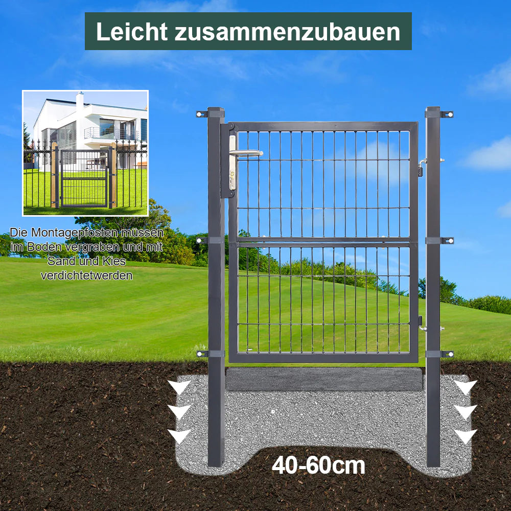 Sonnewelt Gartentor Gartentür Anthrazit Inkl. Schloss