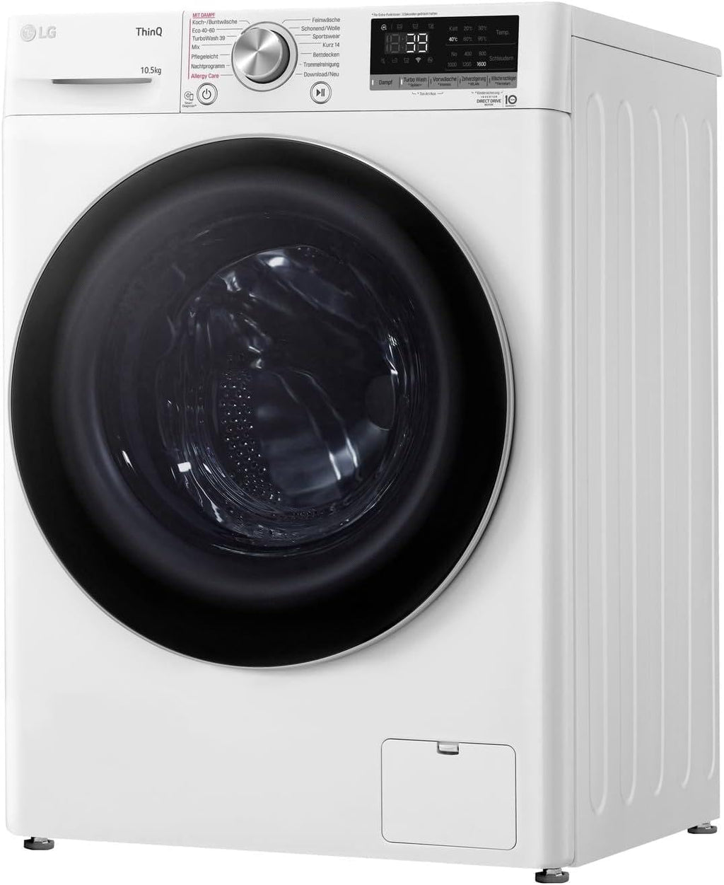 LG F4WV7080, Klasse A, Frontlader-Waschmaschine 8 kg, 1400 U/Min, AI Direct Drive, Wi-Fi, Tiefenreinigung mit Dampf, Groe Kapazitt, TRIPLE A, Auentür aus Sicherheitsglas, 62 x 60 x 85 cm Wei