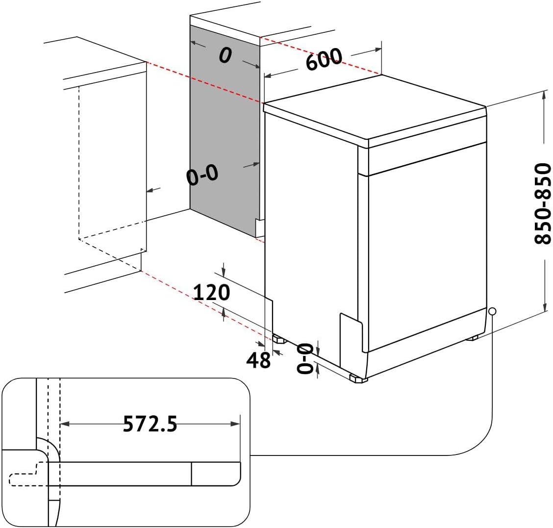 Bauknecht B2F HD624 A Freistehender Geschirrspüler/ 60 CM/ 14 Maßgedecke/Hygieneprogramm/Vollwasserschutz/Startzeitvorwahl