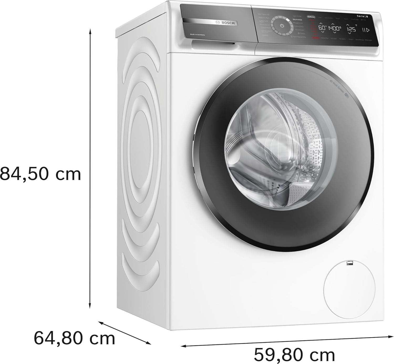 BOSCH WAN28127 Waschmaschine Serie 4, Frontlader mit 8kg Fassungsvermögen, 1400 UpM, Iron Assist, Active Water Plus, EcoSilence Drive, Speed Perfect, Weiß, 60cm