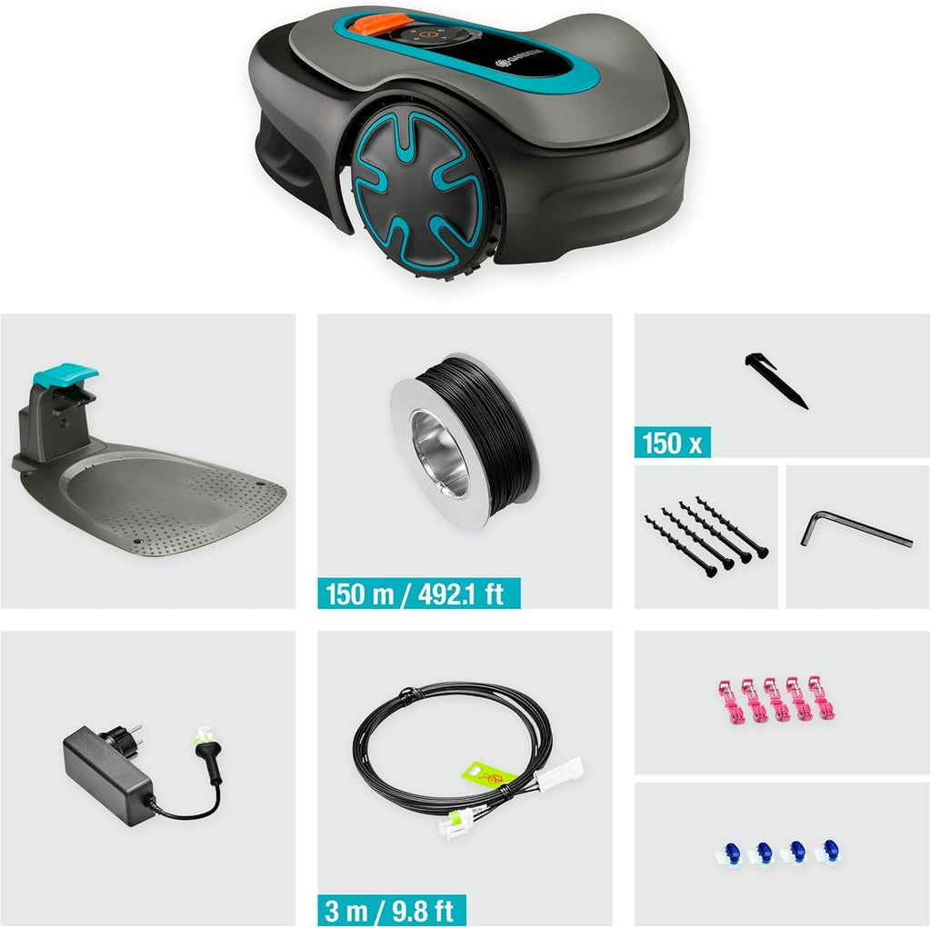 Gardena Mhroboter SILENO minimo 500 m: intelligenter Rasenmher mit optimaler Konnektivitt, mit Gardena Bluetooth App programmierbar, DE-Version (15202-20)