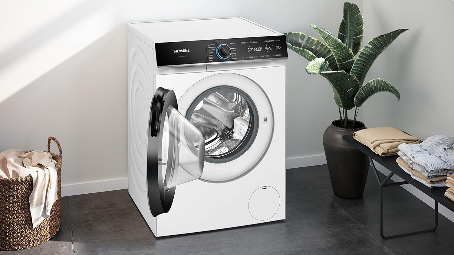 Siemens WM14N223 Waschmaschine iQ300, Frontlader mit 7kg Fassungsvermgen, 1400 UpM, speedPack L, LED-Display,Outdoor-Programm, Wei, 60cm