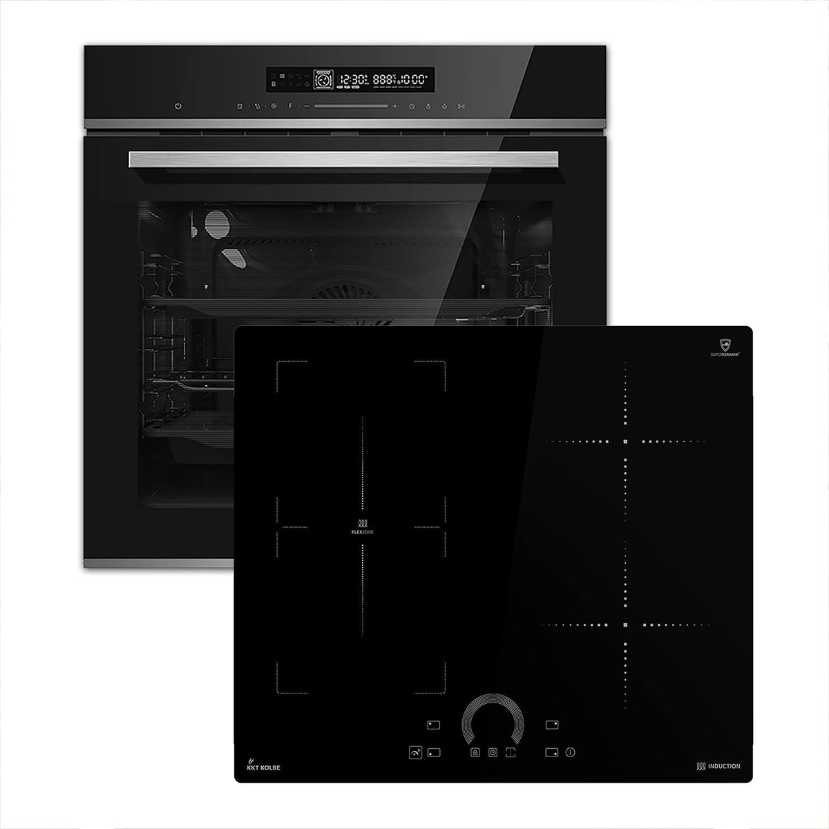 Autarkes Herdset: 60cm Einbaubackofen EB8017ED | 59cm Induktionskochfeld IH85901FZ | Katalyse | Pizzafunktion | Grill | Umluft | Heißluft | Automatik-Timer | SET8017IH592FZ
