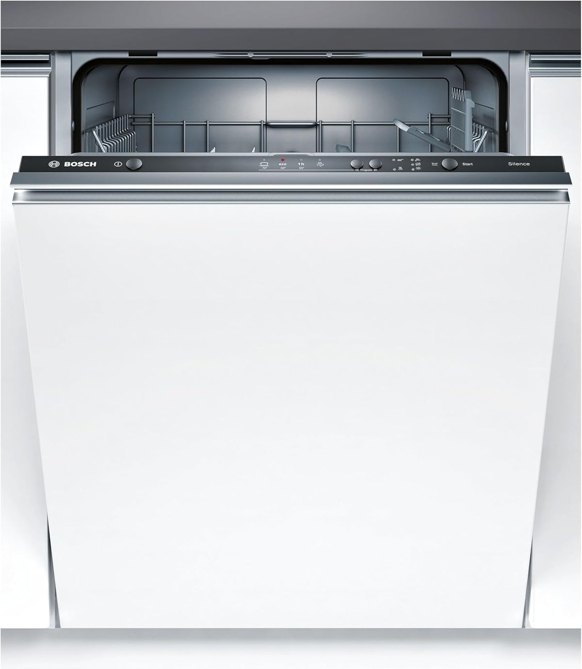 Bosch SMV4ETX08E, Serie 4, Smarter Geschirrspüler Vollintegriert 60 cm, Besteckkorb, Spülmaschine mit Programmassistent, besonders Leise, Rackmatic, Automatische Türöffnung, InfoLight, AquaStop