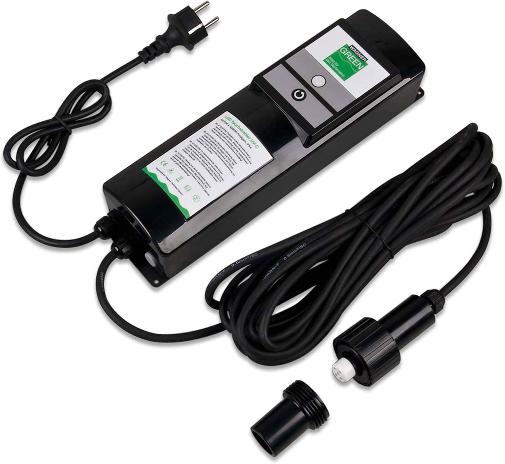 Wagner Green UVC Tauchstrahler 3-tgl. Bausatz mit Betriebsstundenzähler, UVC Teichklärer Lampe für den Gartenteich Koiteich Filter zur Entkeimung und Algenvernichter (80 Watt Amalgam 3-TLG. Bausatz)