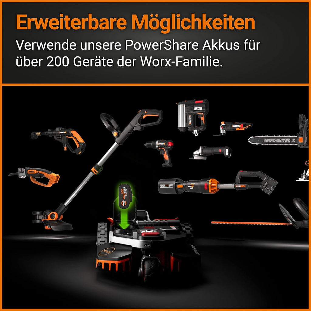 WORX Landroid Vision M600 Mhroboter WR206E.1 für Grten bis 600m - intelligenter Mhroboter ohne Begrenzungskabel – WLAN & Bluetooth – aktive Hindernisvermeidung mit KI-Technologie – APP Steuerung