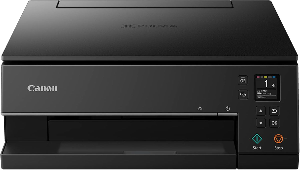 Canon PIXMA TS6350a Drucker Farbtintenstrahl Multifunktionsgerät DIN A4 (Fotodrucker, Scanner, Kopierer, OLED, 4.800x1.200 dpi, USB, WLAN, 5 separate Tinten, Duplexdruck, 2 Papierzuführungen), schwarz