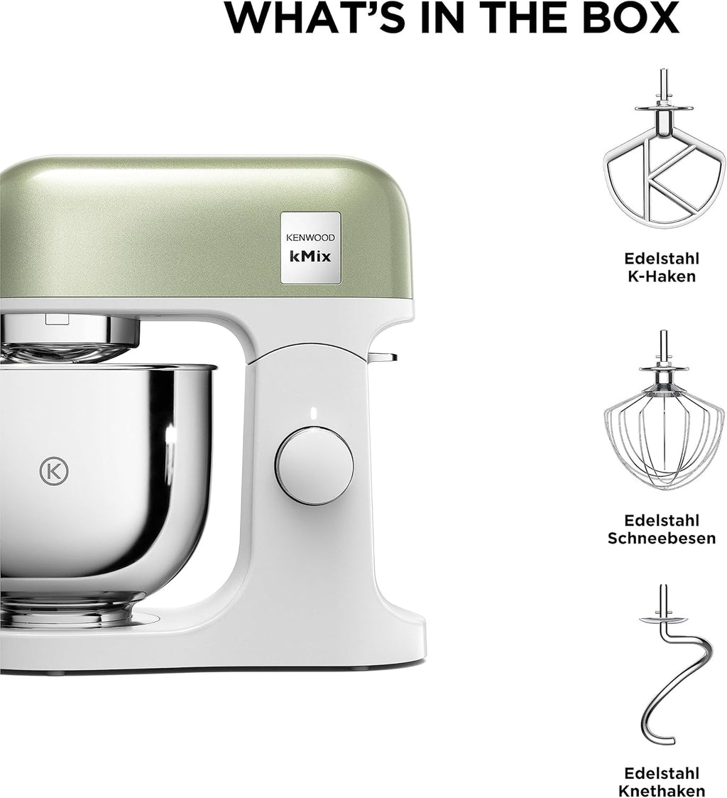 Kenwood kMix KMX750RD Küchenmaschine, 5 l Edelstahl Schüssel, Safe-Use-Sicherheitssystem, Metallgehuse, 1000 Watt, inkl. 3-Teiligem Patisserie-Set und Spritzschutz, Rot