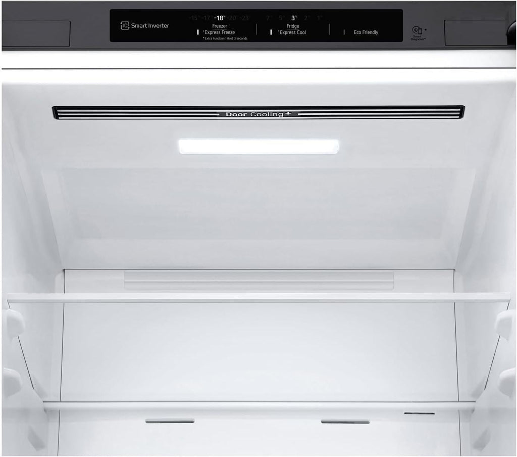 LG GBV22NCCEP Kühl-/Gefrierkombination – Smart Inverter Compressor, Total No Frost, Modern Flat Door Design, Matt Schwarz Metallic, Energieeffizienz A