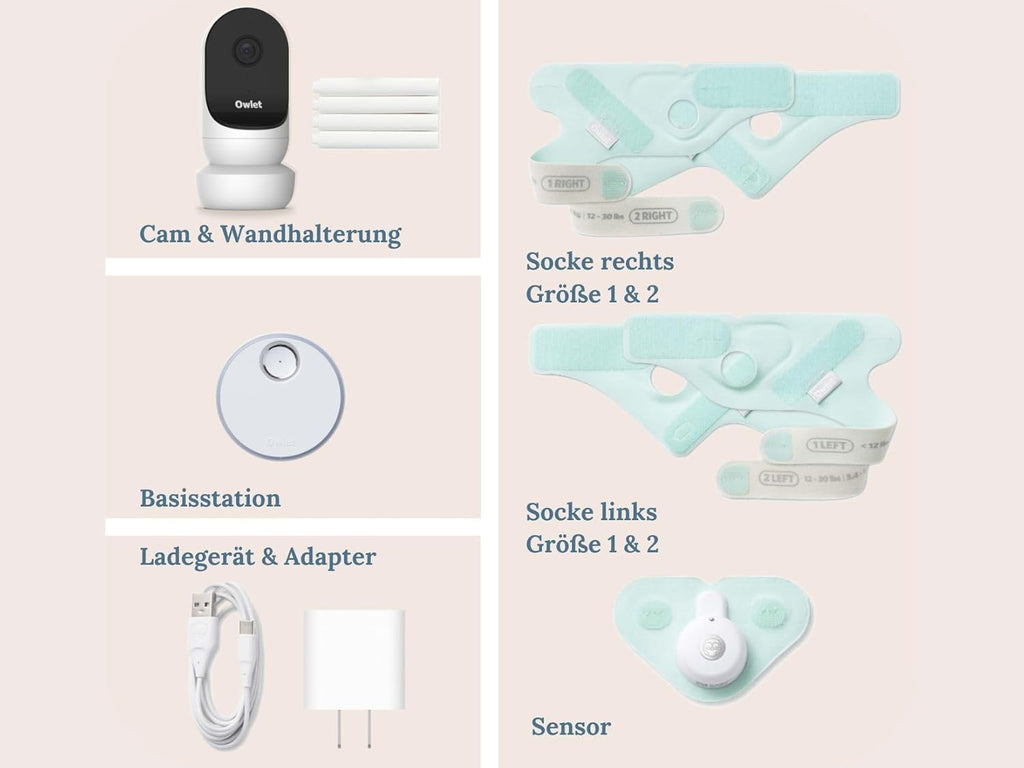 Owlet Dream Sock – Pulsoximeter, Liveübertragung von Herzfrequenz, Sauerstoffsättigung & Schlafverhalten bei Säuglingen & Babys