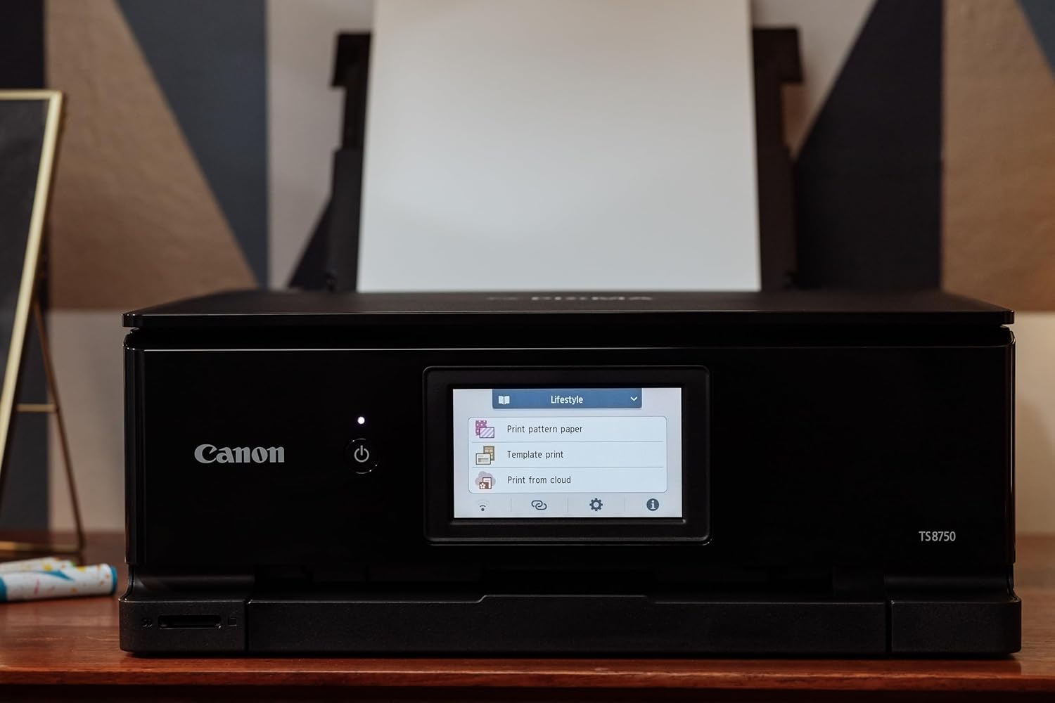 Canon PIXMA TS8750 Multifunktionsdrucker 3in1 (Tintenstrahl,Drucken, Kopieren, Scannen, A4, 10,8 cm Touch LCD, WLAN, Duplexdruck, 2 Papierzuführungen, 2 x 100 Blatt, 6 Separate Tinten) schwarz