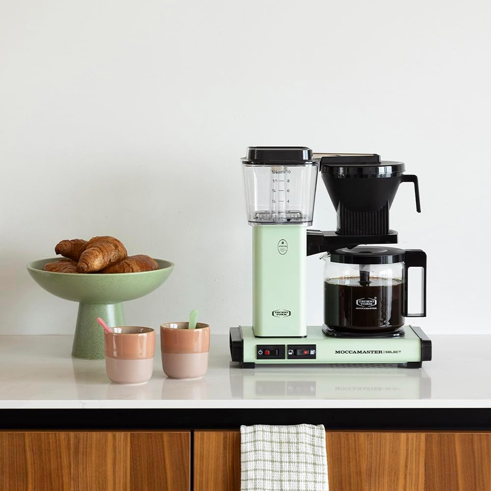 Moccamaster KBG Select, Kaffeemaschine, Retro Kaffeemaschine, Filterkaffee, Off-White, 1.25L