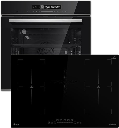 Autarkes Herdset: 60cm Einbaubackofen EB8017ED | 59cm Induktionskochfeld IH85901FZ | Katalyse | Pizzafunktion | Grill | Umluft | Heißluft | Automatik-Timer | SET8017IH592FZ