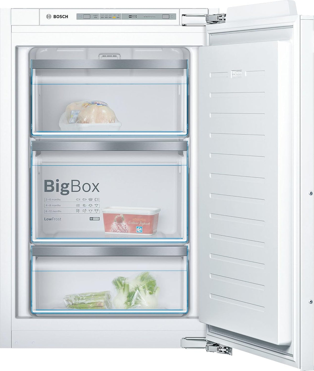 Bosch GIV11ADC0 Serie 6 Einbau-Gefrierschrank, 95 kWh, Jahr, 70 l, LowFrost, FreshSense, 72 x 56