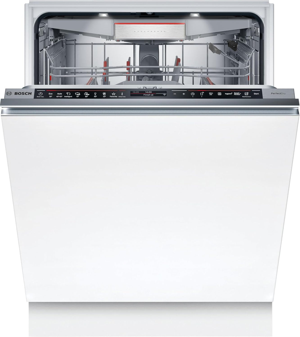 Bosch SMV4ETX08E, Serie 4, Smarter Geschirrspüler Vollintegriert 60 cm, Besteckkorb, Spülmaschine mit Programmassistent, besonders Leise, Rackmatic, Automatische Türöffnung, InfoLight, AquaStop