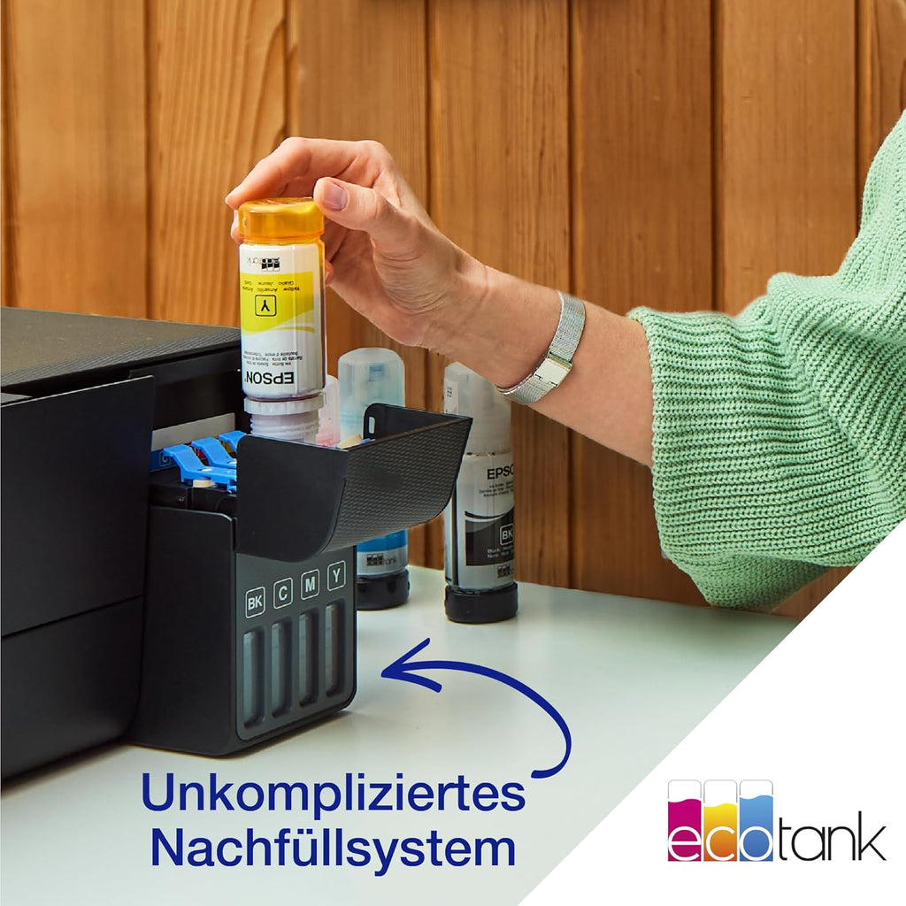 Epson EcoTank ET-2870 A4-Multifunktions-Wi-Fi-Tintentankdrucker, mit einem im Lieferumfang enthaltenen Vorrat an Tinten bis zu 3 Jahren
