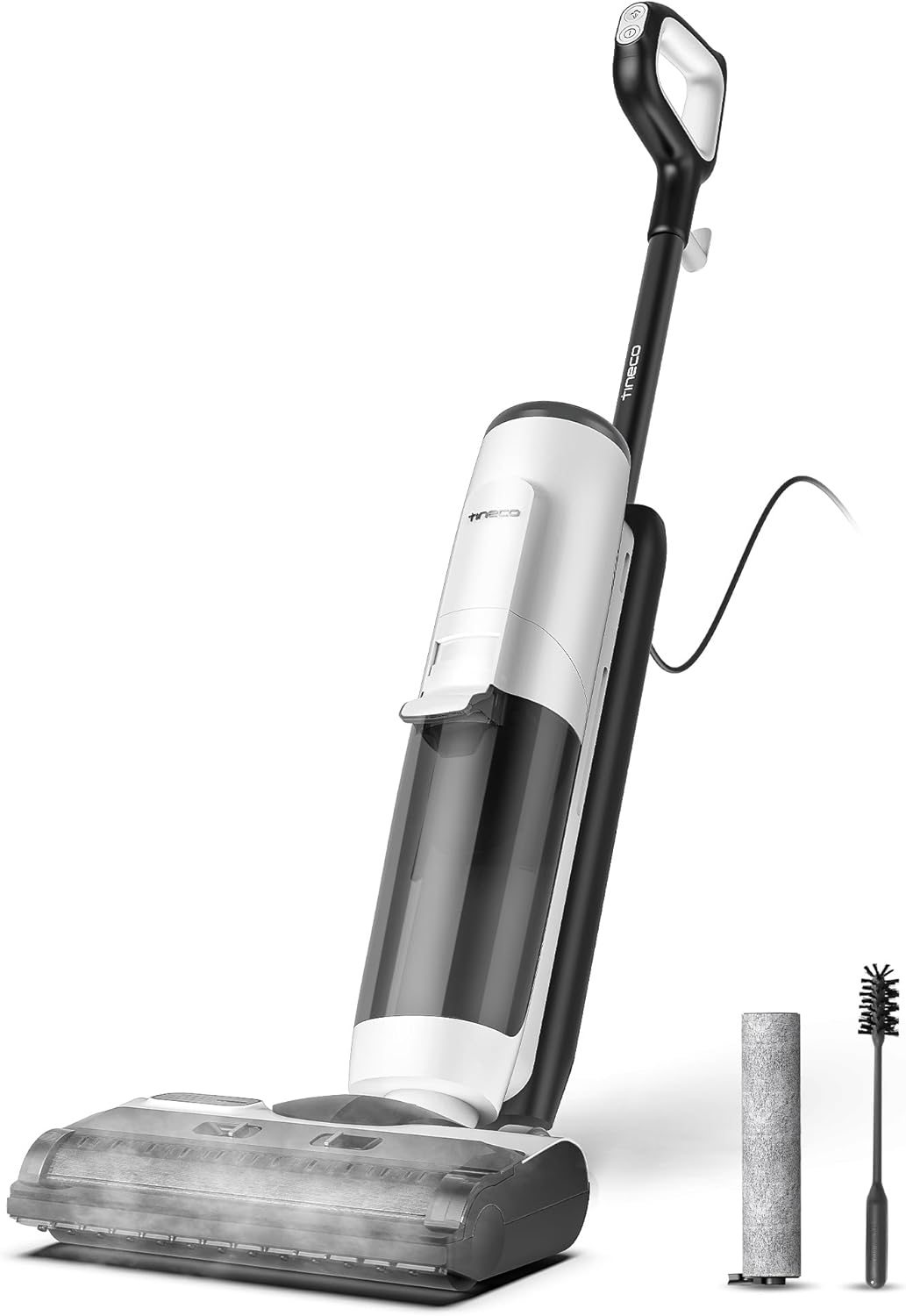 Tineco iFLOOR 5 Steam Nass Trockensauger, 120℃ Hochtemperatur-Dampf, Dampfreiniger mit Kabel, Selbstreinigung Nasssauger, Hartholz bodenreiniger für klebrige Verschmutzungen, Essensreste