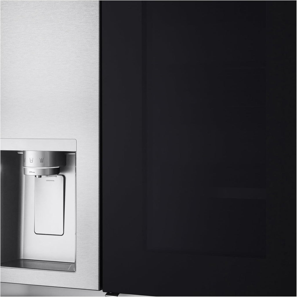 LG GSGV81PYLL Side by Side Kühlschrank, Klasse E, 635 L, Instaview, Kühlschrank mit Gefrierfach, Eis-, Crushed Ice- Wasserspender, Total NoFrost, Smart Inverter Kompressor, Wi-Fi