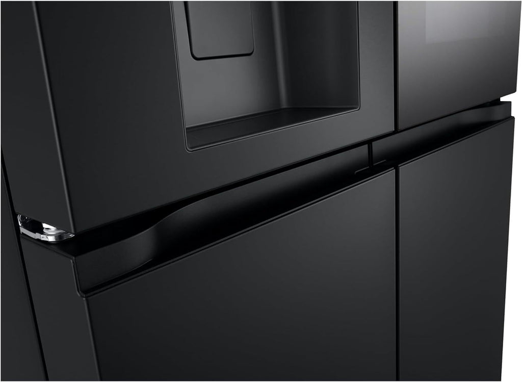 LG GMG861EPAE InstaView SLIM Multi-Door, Klasse E, 508 L, Kühlschrank mit Gefrierfach, Eis-, Crushed Ice- Wasserspender mit UVnano, Total NoFrost, Smart Inverter Kompressor, Wi-Fi, Farbe Matte Black