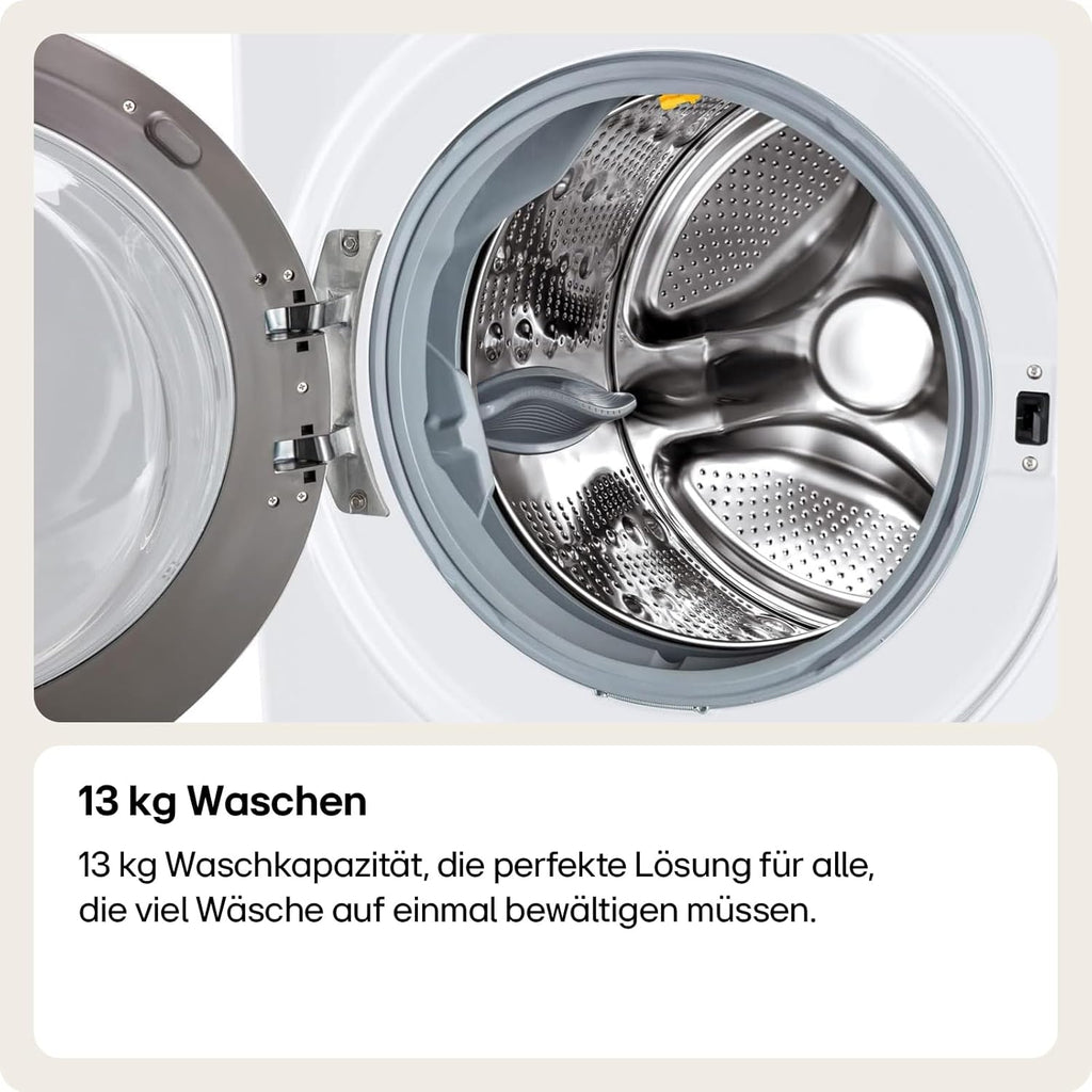 LG F4WV7080, Klasse A, Frontlader-Waschmaschine 8 kg, 1400 U/Min, AI Direct Drive, Wi-Fi, Tiefenreinigung mit Dampf, Groe Kapazitt, TRIPLE A, Auentür aus Sicherheitsglas, 62 x 60 x 85 cm Wei