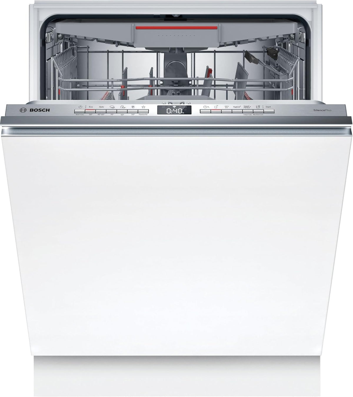 Bosch SMV4ETX08E, Serie 4, Smarter Geschirrspüler Vollintegriert 60 cm, Besteckkorb, Spülmaschine mit Programmassistent, besonders Leise, Rackmatic, Automatische Türöffnung, InfoLight, AquaStop