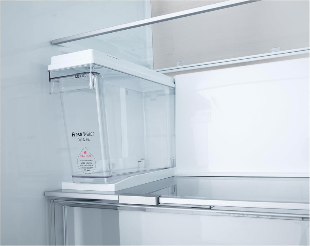 LG GSGV81PYLL Side by Side Kühlschrank, Klasse E, 635 L, Instaview, Kühlschrank mit Gefrierfach, Eis-, Crushed Ice- Wasserspender, Total NoFrost, Smart Inverter Kompressor, Wi-Fi