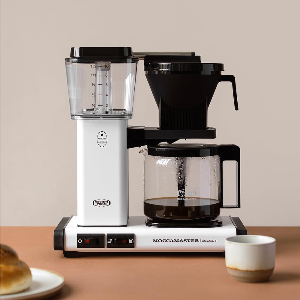 Moccamaster KBG Select, Kaffeemaschine, Retro Kaffeemaschine, Filterkaffee, Off-White, 1.25L