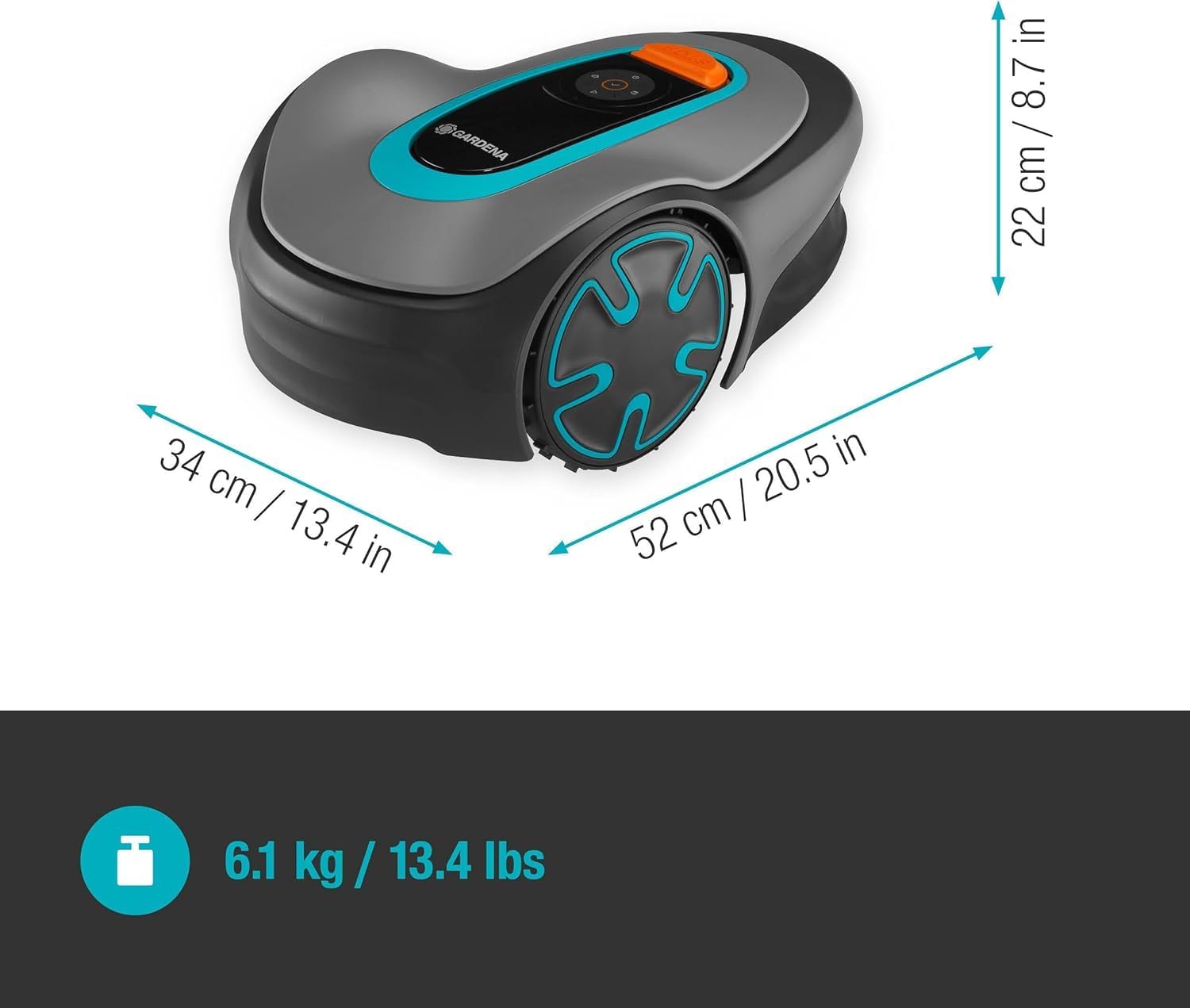 Gardena Mhroboter SILENO minimo 500 m: intelligenter Rasenmher mit optimaler Konnektivitt, mit Gardena Bluetooth App programmierbar, DE-Version (15202-20)