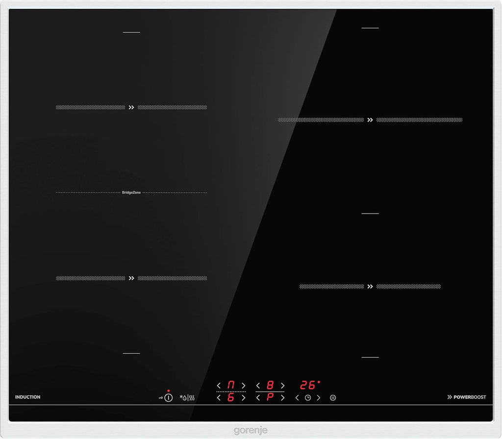 Gorenje 738971 Einbaubackofen-Set OptiBake Black Steam Pyro Set / 77L / Heißluft/Pyrolyse/ExtraSteam/GentleClose/AirFry/Pizzamode 300°C/PerfectGrill/Induktions-Kochfeld mit BridgeZone/schwarz