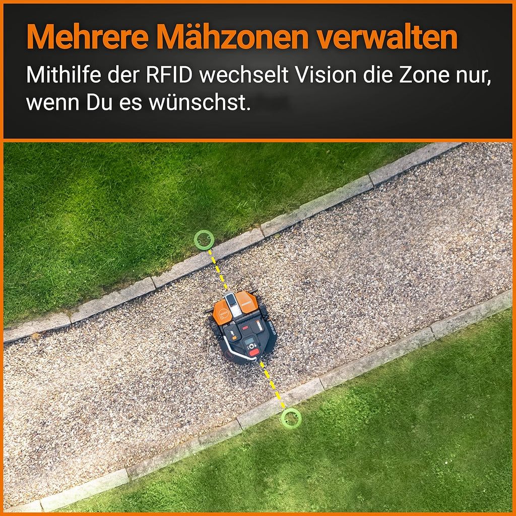 WORX Landroid Vision M600 Mhroboter WR206E.1 für Grten bis 600m - intelligenter Mhroboter ohne Begrenzungskabel – WLAN & Bluetooth – aktive Hindernisvermeidung mit KI-Technologie – APP Steuerung