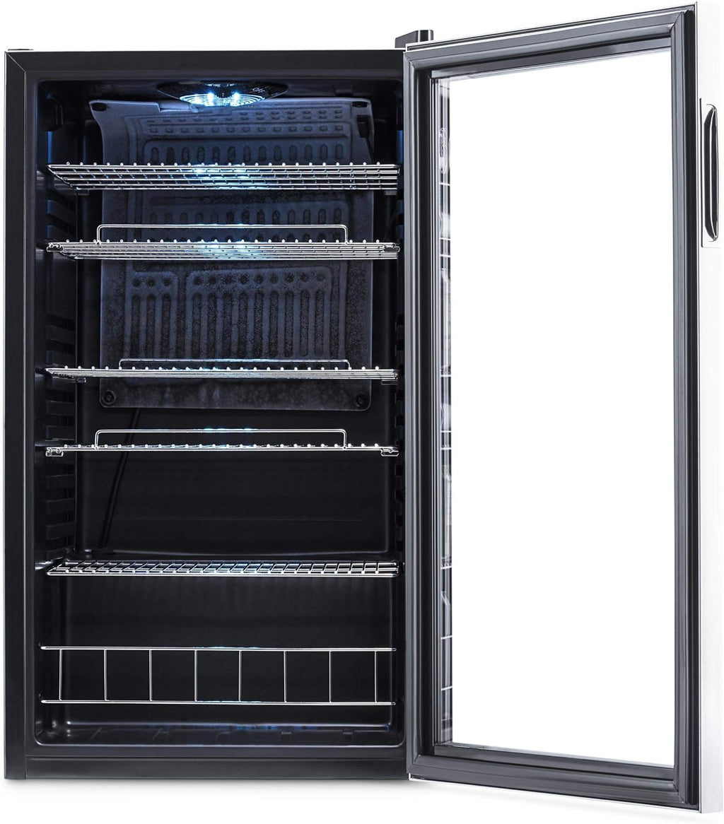 Getränkekühlschrank | Freistehender Kühlschrank für 126 Dosen mit Glastür mit Scharnier rechts | Mini-Getränkekühlschrank, perfekt für Bier, Wein, Limonade und kühlere Getränke