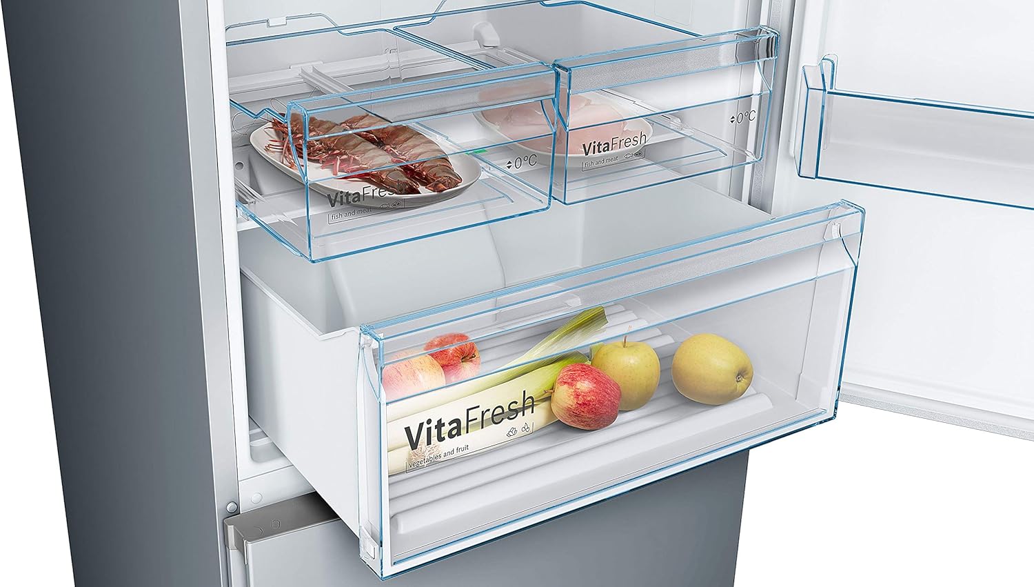 Bosch KGN36NWEA Serie 2 Kühl-Gefrier-Kombination, 186 x 60 cm, 215 L Kühlen & 87 L Gefrieren, NoFrost nie wieder abtauen, LED-Beleuchtung gleichmäßige Ausleuchtung