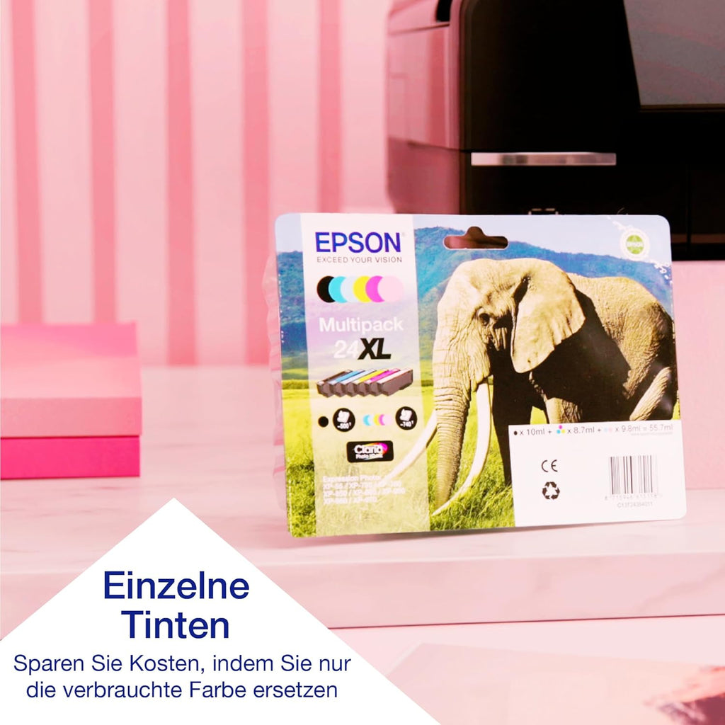 Epson Expression Photo XP-970 3-in-1 Tintenstrahl-Multifunktionsgerät Drucker (Scanner, Kopierer, WiFi, Ethernet, Duplex, 10,9 cm Touchscreen, Einzelpatronen, 6 Farben, DIN A3) schwarz, 10 x 15 cm