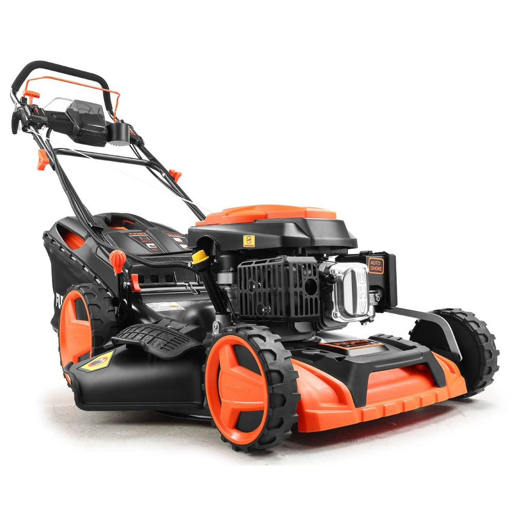 Tondeuse thermique démarrage électrique E-Start et vitesse d'autotraction réglable FUXTEC FX-RM5196esPRO