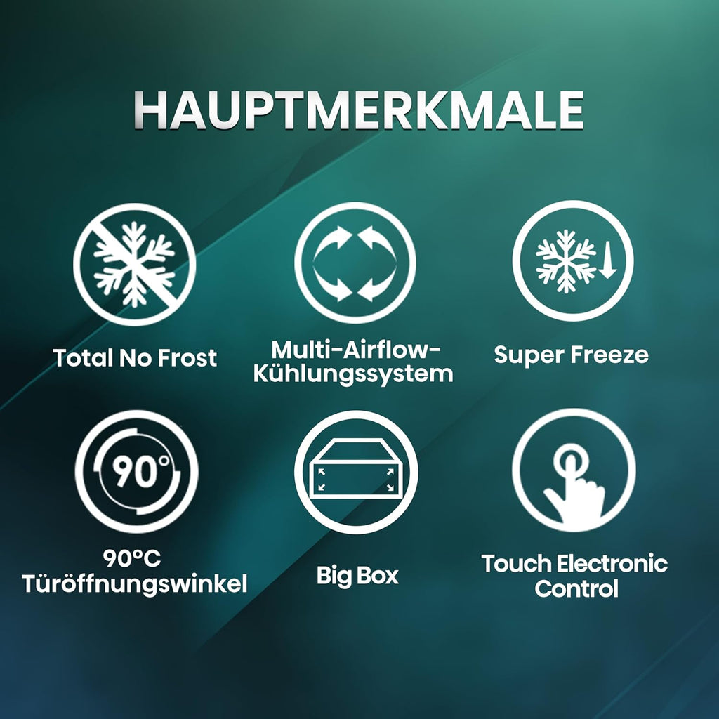 Hisense FV191N4AW2 Gefrierschrank/ TotalNoFrost/ SuperFreeze/ Türalarm/ Multiflow 360°/ BigBox/ 143,4 cm/ Gefrierteil 147 l/ 41 dB/ 205 kWh/Wei