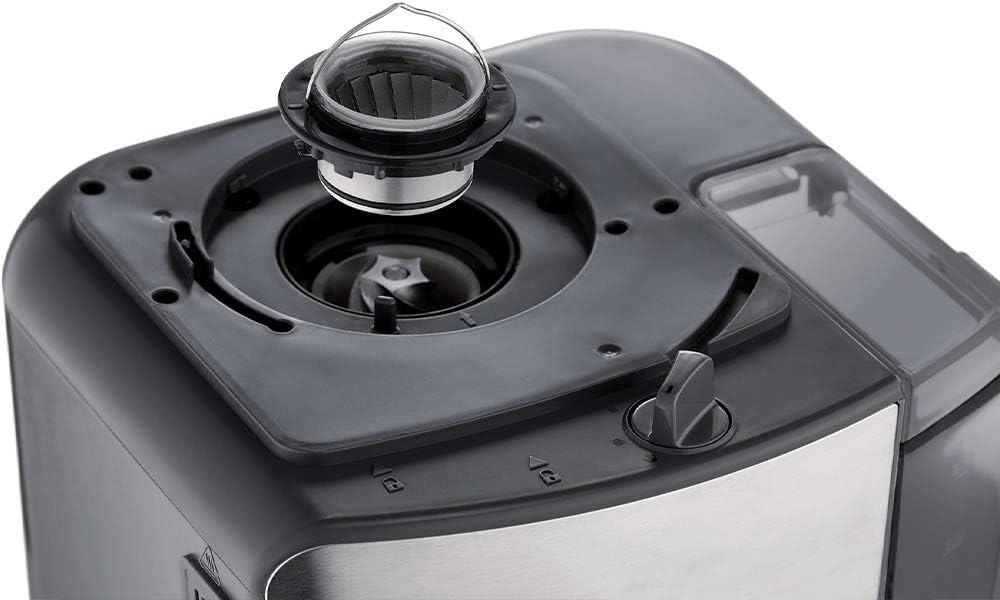 Russell Hobbs Kaffeemaschine mit Mahlwerk Thermokanne [Digitaler Timer, Brausekopf für opt. Extraktion & Aroma] Grind&Brew (max 10 Tassen, 3-stufige Mahlgradeinstellung) Filterkaffeemaschine 25620-56
