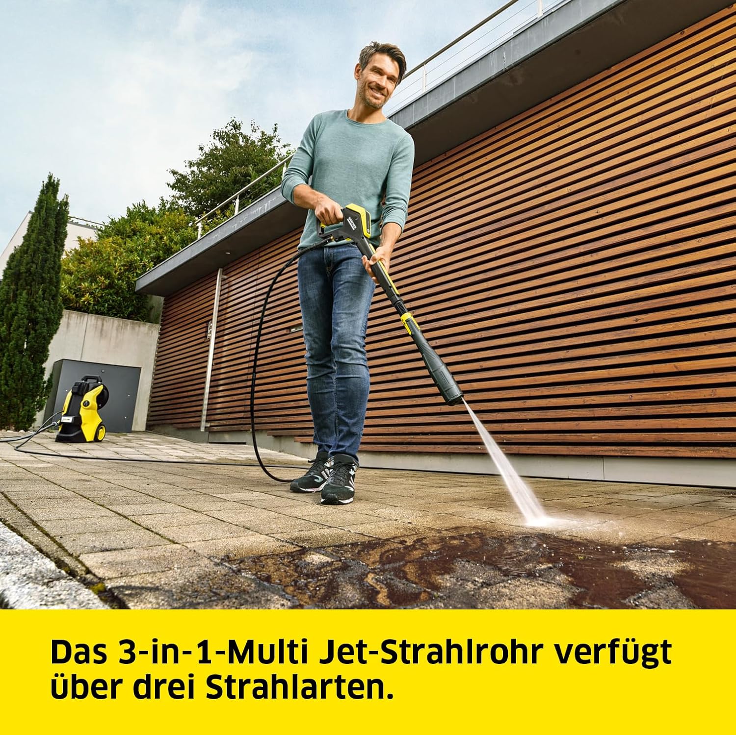 Kärcher Hochdruckreiniger K 7 Premium Power Home, Druck: 180 bar, Durchfluss: 600 l/h, Flächenleistung: 60 m²/h, Leistung: 3.000 W, Schlauchtrommel, mit Pistole, Dreckfräser, Strahlrohr