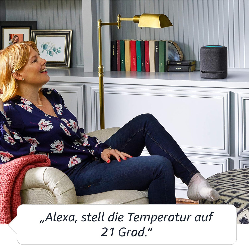 Echo Studio (Neueste Generation) | Der beste Klang, den unsere smarten WLAN- und Bluetooth-Lautsprecher je geboten haben – mit Dolby Atmos, 3D-Audio, Smart-Home-Hub und Alexa | Weiß