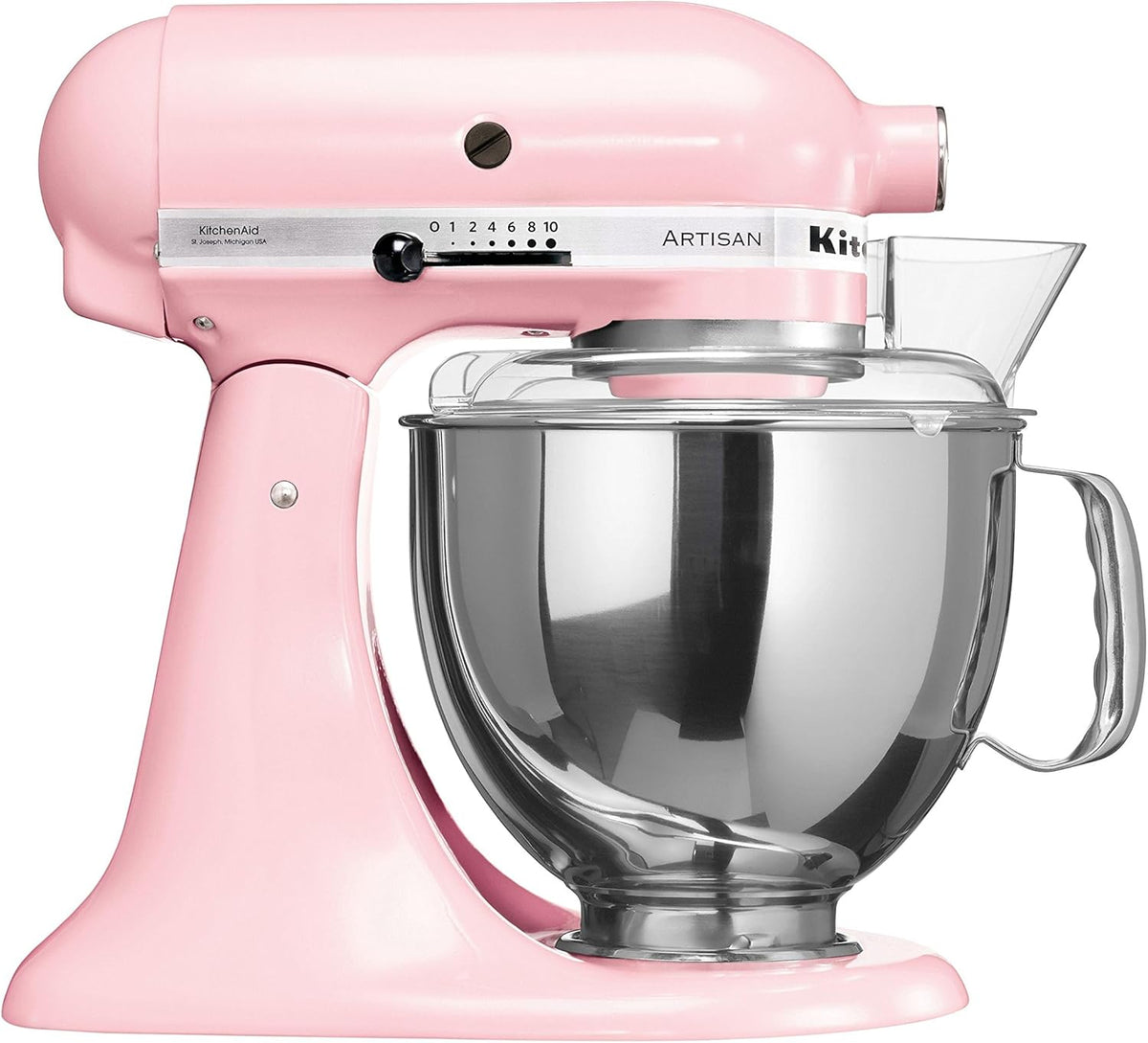 KitchenAid Küchenmaschine I Artisan I Kippbarem Food Processor I Teigknetmaschine mit 5 Zubehör | 2 Schüsseln aus Edelstahl | 4.8 L | Schwarz