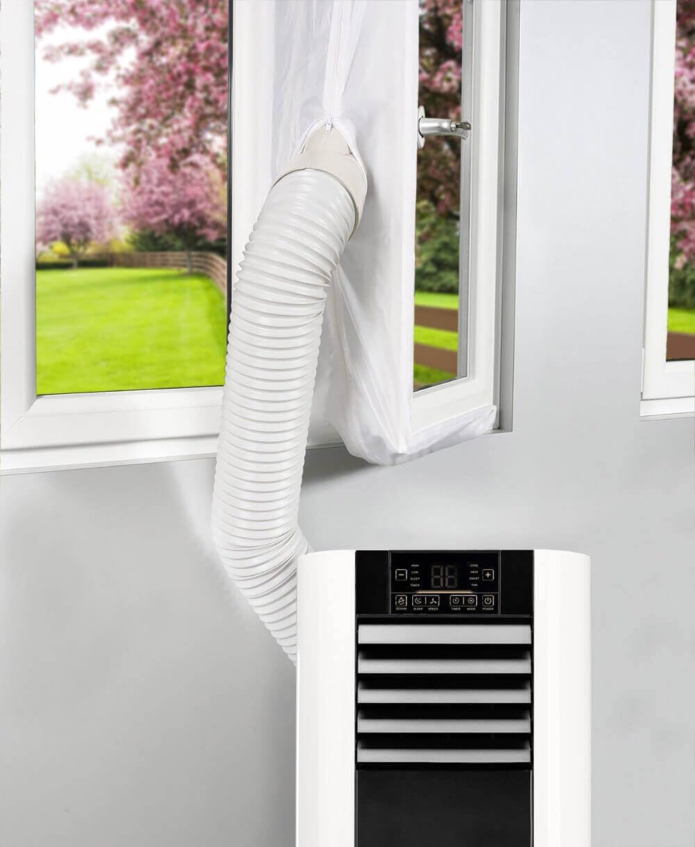 HOME DELUXE - Klimaanlage Set MOKLI XL - Mobiles Klimagerät mit 5 in1 System: kühlen, heizen, entfeuchten, lüften, Schlafmodus - 9000 BTU/h (2.600 Watt) - inkl. Fensterabdichtung