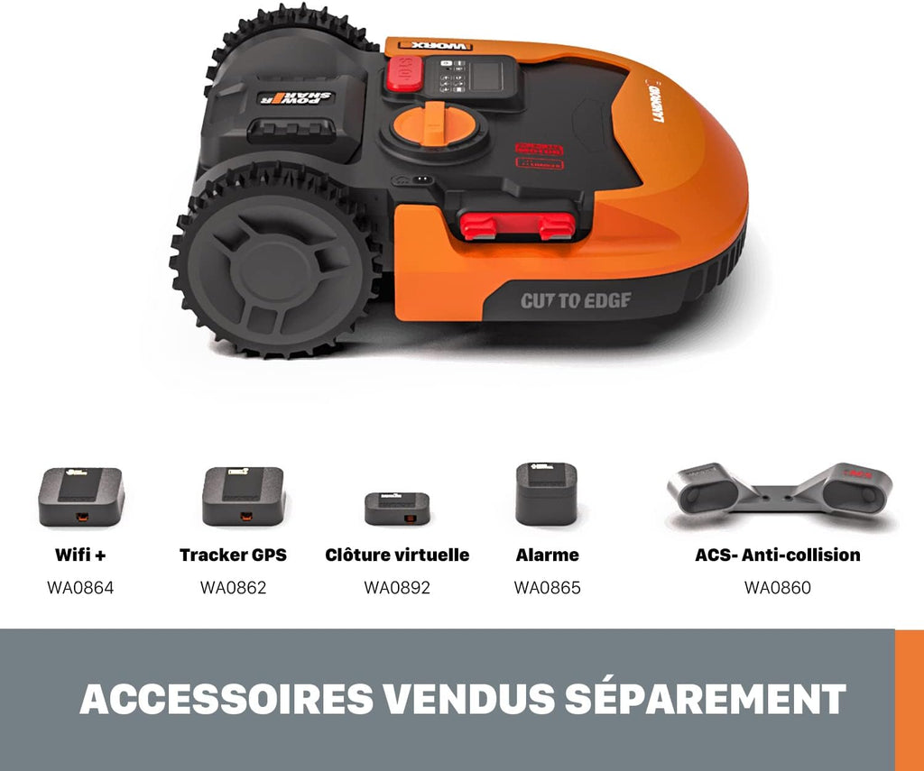 WORX Landroid Vision M600 Mhroboter WR206E.1 für Grten bis 600m - intelligenter Mhroboter ohne Begrenzungskabel – WLAN & Bluetooth – aktive Hindernisvermeidung mit KI-Technologie – APP Steuerung