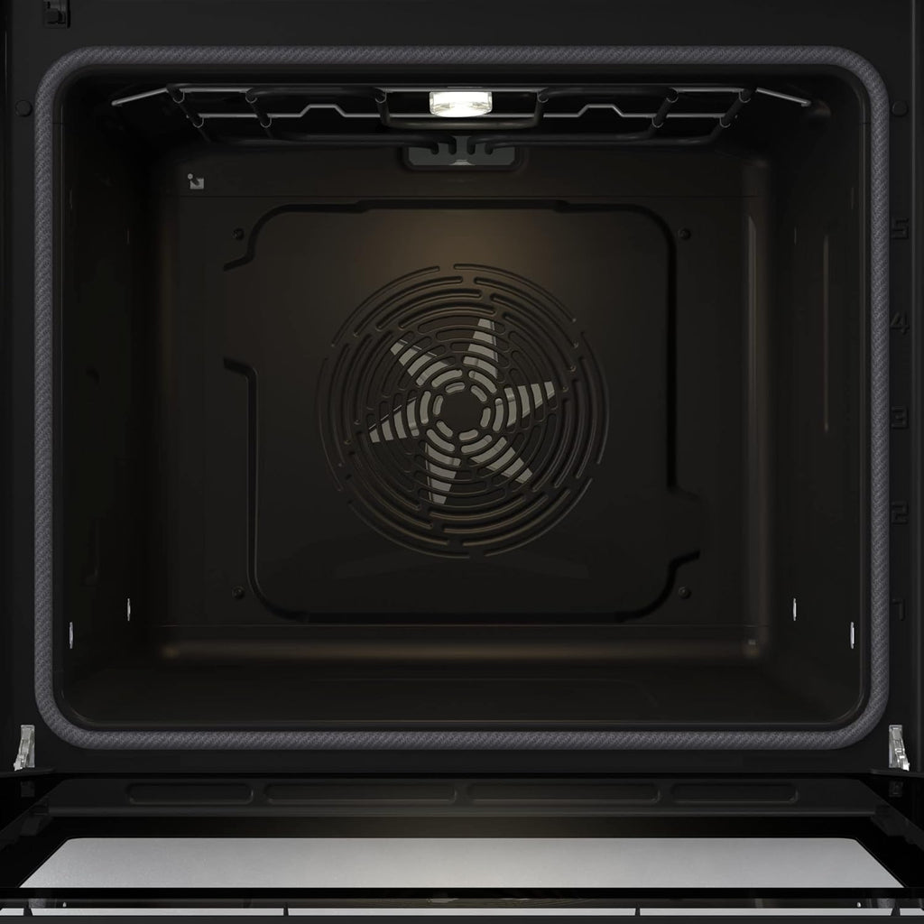 Gorenje 738971 Einbaubackofen-Set OptiBake Black Steam Pyro Set / 77L / Heißluft/Pyrolyse/ExtraSteam/GentleClose/AirFry/Pizzamode 300°C/PerfectGrill/Induktions-Kochfeld mit BridgeZone/schwarz