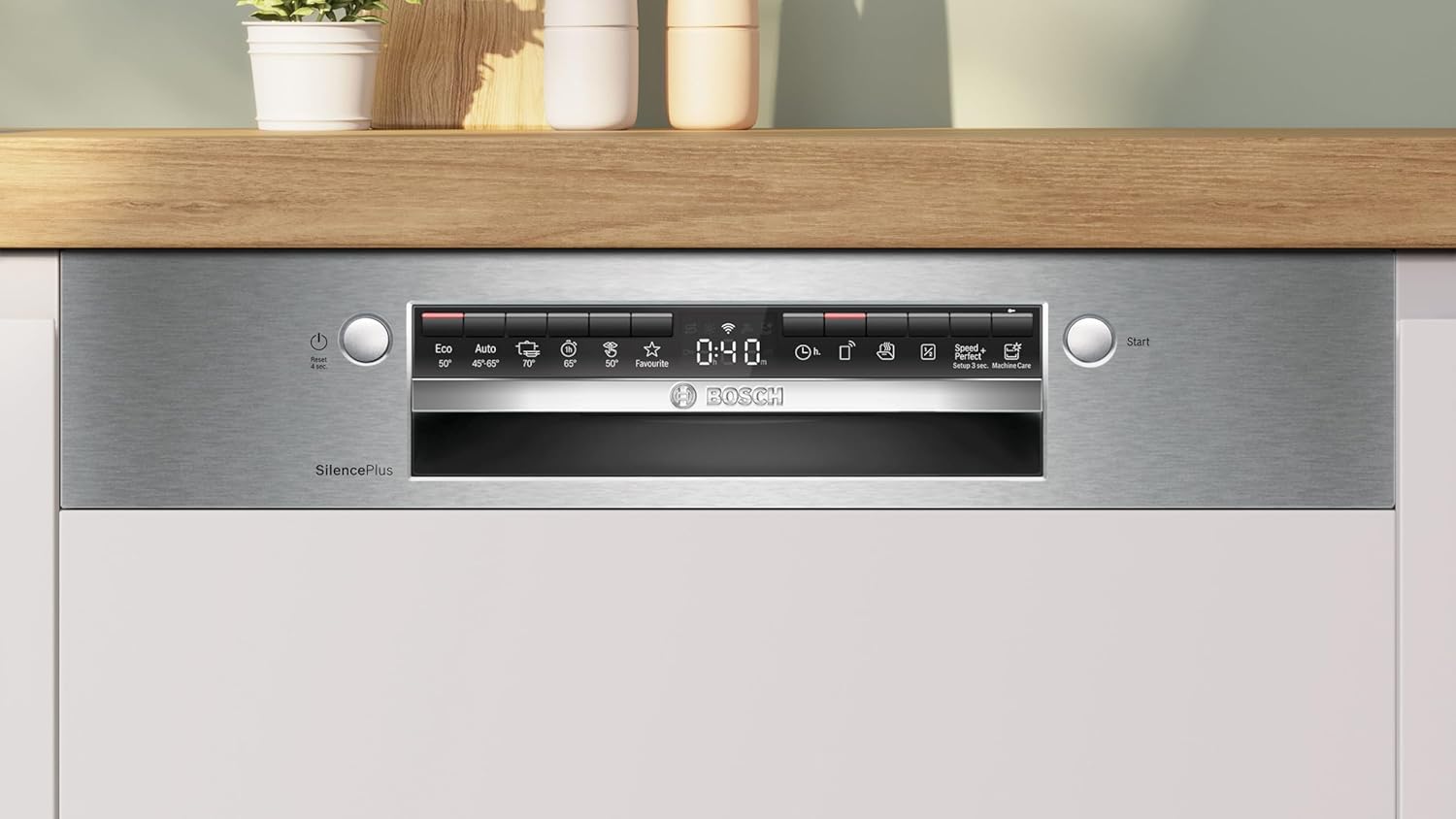 Bosch SMU4ECS28E, Serie 4, Smarter Unterbau-Geschirrspüler 60 cm, Besteckschublade, Spülmaschine Made in Germany, besonders Leise, Extra Trocknen, schneller sauberes Geschirr, Ferndiagnose, Edelstahl