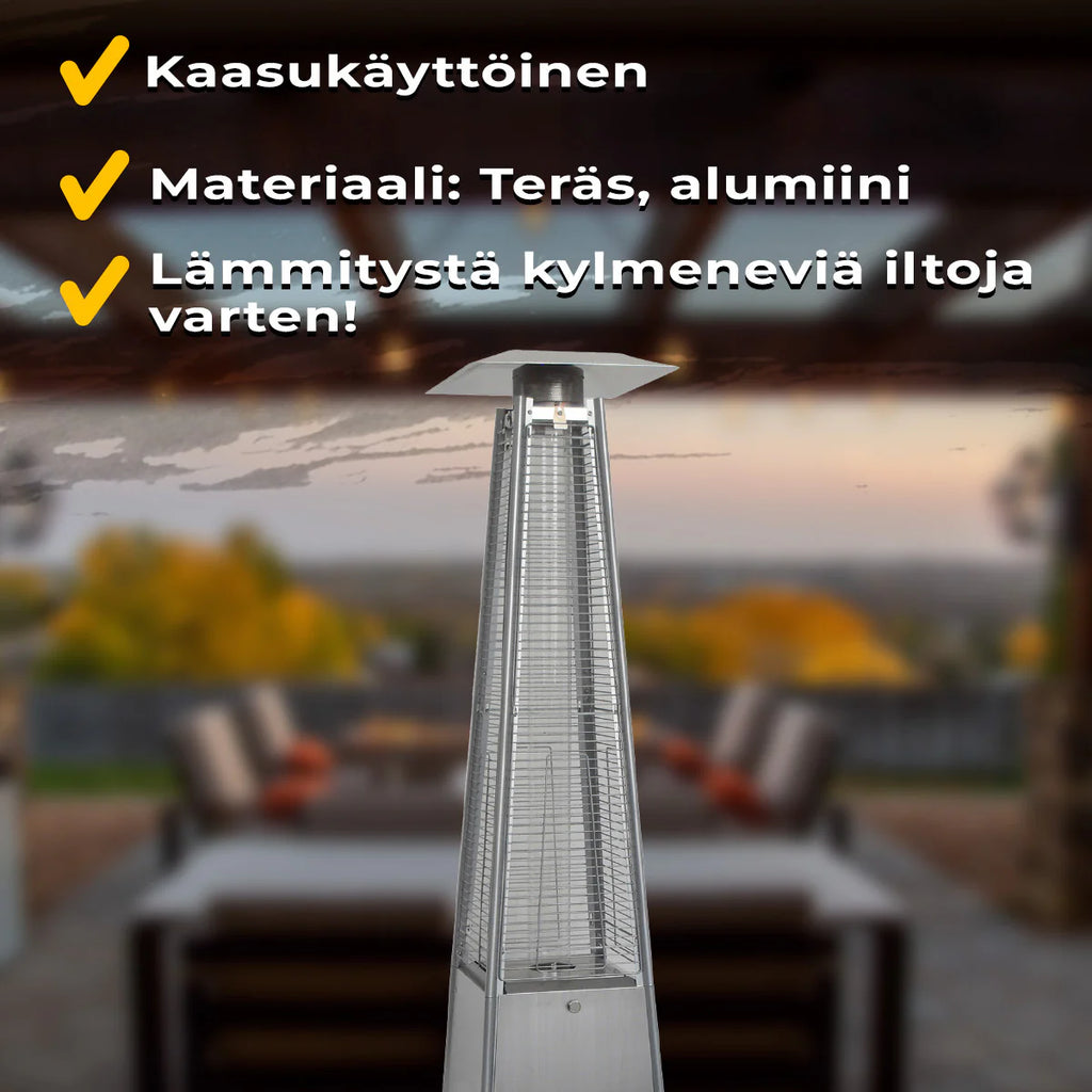 Fornorth Heizstrahler Pyramid 13kW gasbetrieben, edelstahl